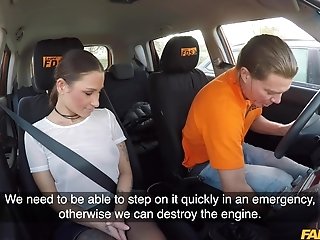 Faux Driving School - Tattooed Darkhaired Honey Fucks For Licence 1 - Ricky Rascal