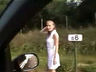 Euro Stunner Getting Fucked On A Roadside