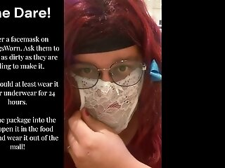 Trans Wears Panty As Facemask In Public Mall!