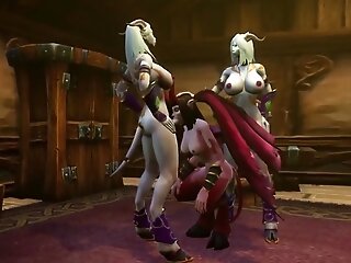 Futa Draenei Penetrate Satan Doll 3 Way - Warcraft Pornography Parody