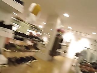 Crazy Quickie With Dark-hued Honey Noe Milk In The Fitting Room