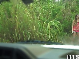 Brutal Dude Fucks Pretty Hot Hitchhiker Kaylee Banks In The Forest