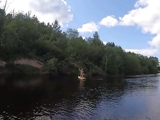 Nymph On A Hiking Journey On A  Board